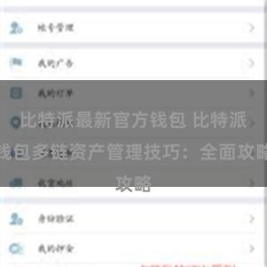 比特派最新官方钱包 比特派钱包多链资产管理技巧：全面攻略