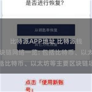 比特派APP地址 比特派钱包支持的区块链网络一览: 包括比特币、以太坊等主要区块链项目