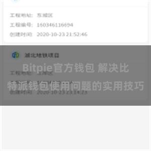 Bitpie官方钱包 解决比特派钱包使用问题的实用技巧