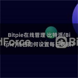 Bitpie在线管理 比特派(Bitpie)钱包如何设置每日限额？